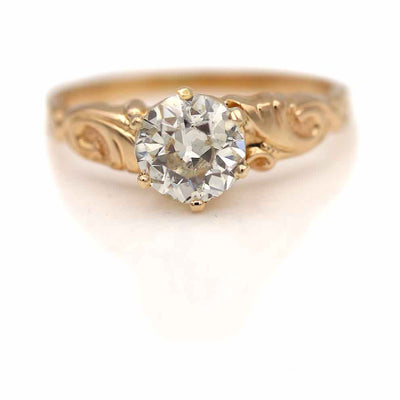 Victorian Old European Cut Diamond Engagement Ring GIA 1.02 K/SI2