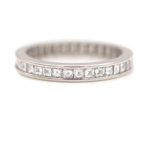 Vintage 1.00 CTW Channel Set Square Cut Diamond Vintage Eternity Band