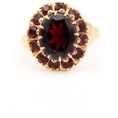 Victorian 2.65 CTW Garnet 10 Karat Yellow Gold Antique Engagement Ring