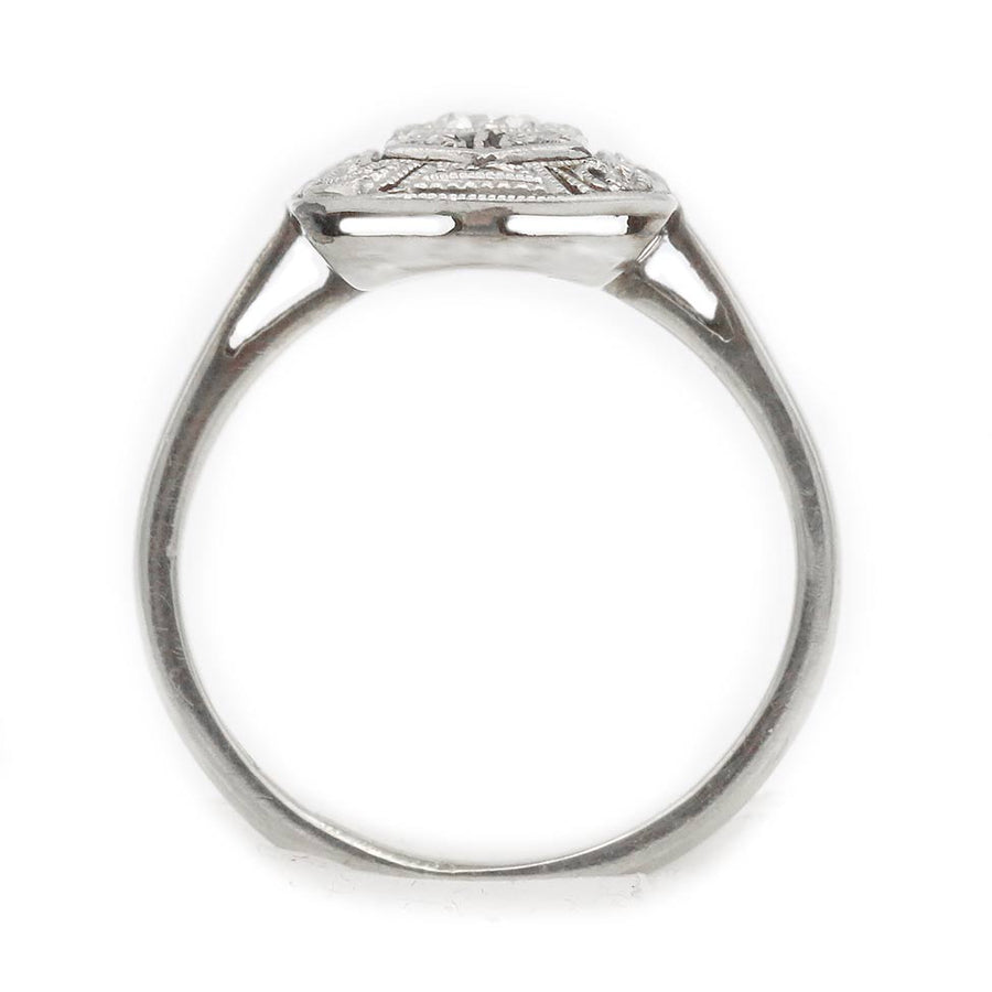 Edwardian .15 CT Old European Cut Diamond Filigree Engagement Ring | Circa 1920s