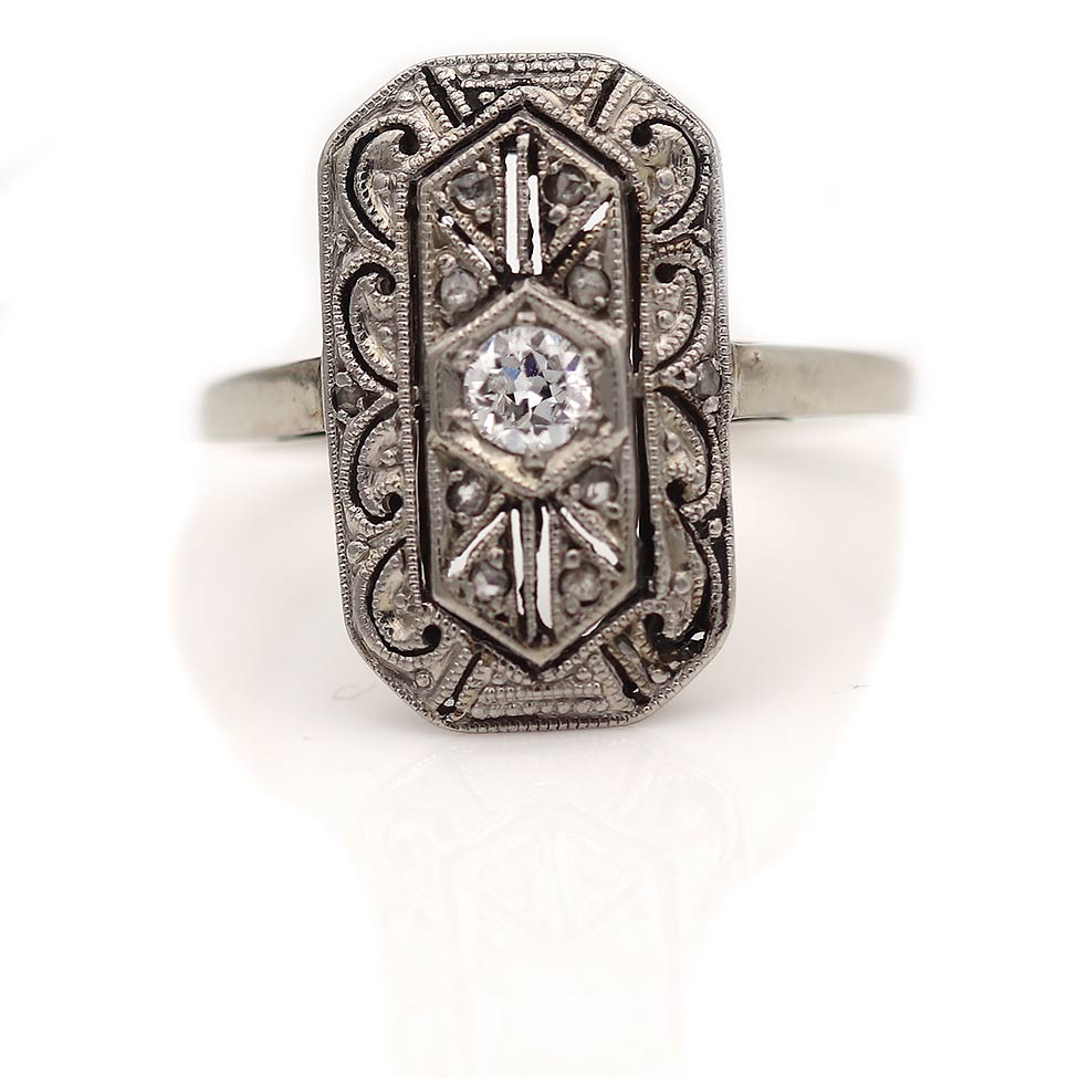 Antique 2.00 Carat Old high quality European Cut Retro Engagement Wedding Ring, Vintage Filigree Diamond Ring, Edwardian Artnoveau Ring, 1920 Retro Ring