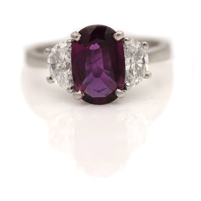 Vintage Pink-Purple Sapphire Engagement Ring Circa 1980's