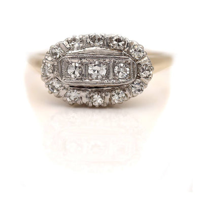 Victorian 14 kt Two Tone Single Cut Diamond Wedding Ring