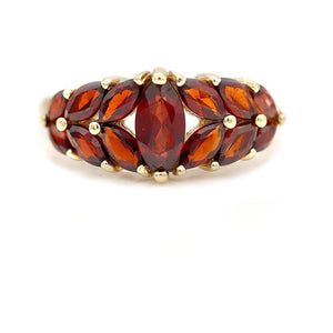 Victorian 1.60 CTW Marquise Garnet Wedding Ring Circa 1900s