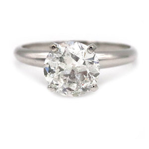 Vintage 2.14 Ct  Old European Cut Diamond Solitaire Engagement Ring with Clarity Enhancement