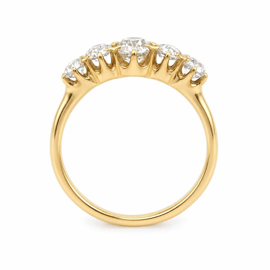 Victorian .90 CTW Old Mine Cut Diamond Wedding Ring in 10K Yellow Gold | Circa 1900s