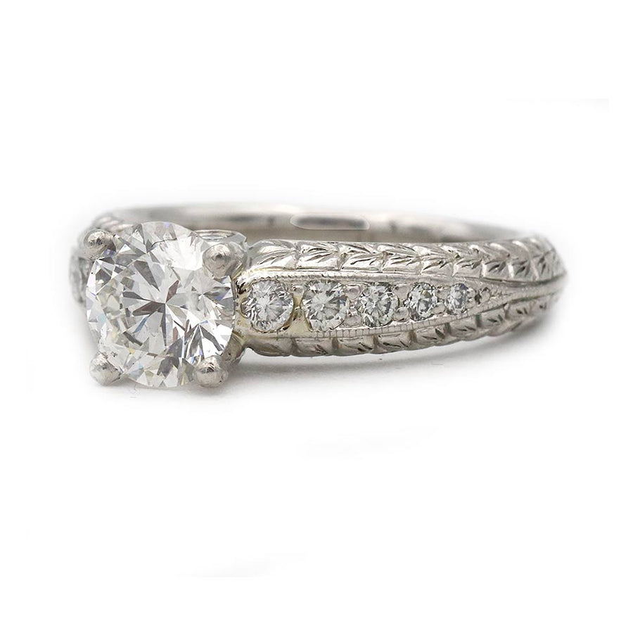 Vintage Scott Kay 1.28 Carat Lab Grown Diamond Engagement Ring in Platinum | IGI F/VS1