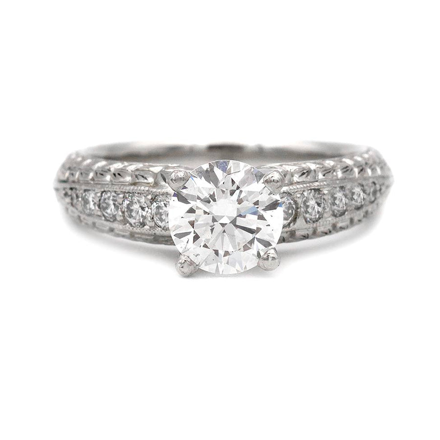 Vintage Scott Kay 1.28 Carat Lab Grown Diamond Engagement Ring in Platinum | IGI F/VS1