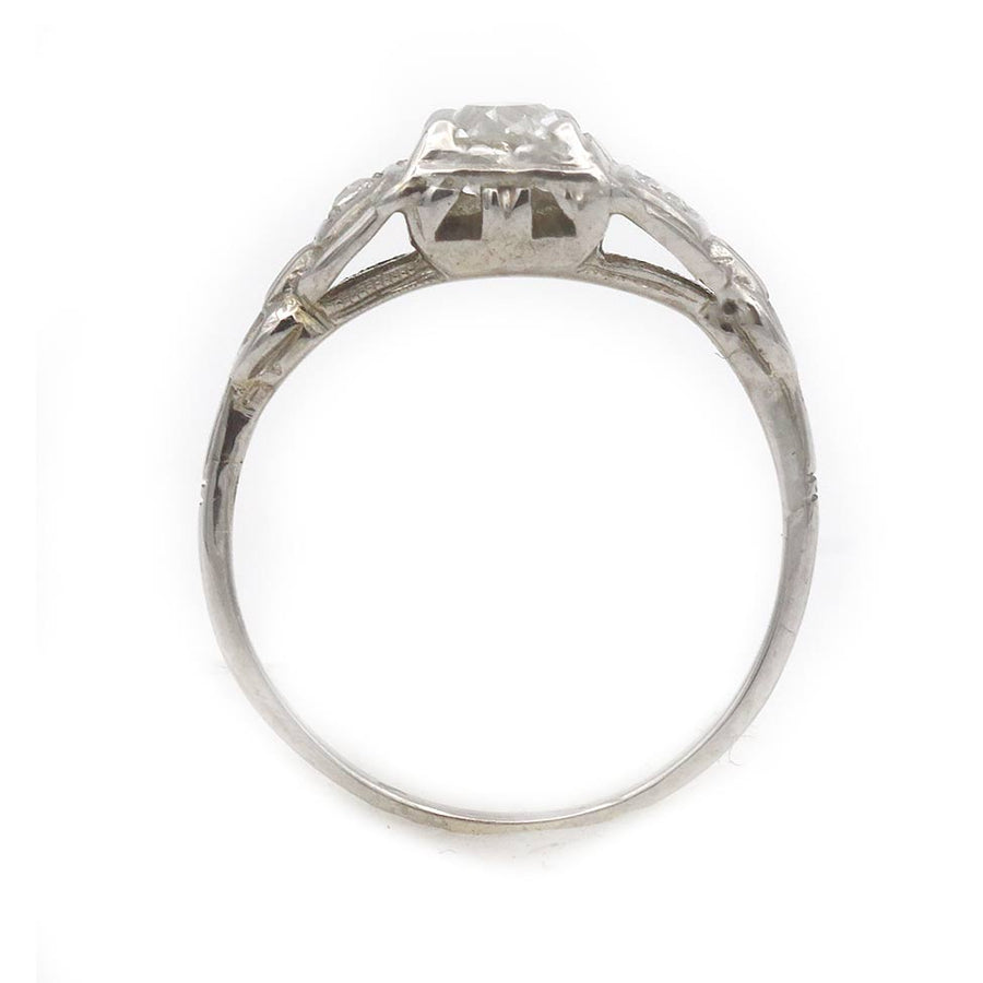 Art Deco .44 CTW Three-Stone Old Mine Cut Diamond Engagement Ring