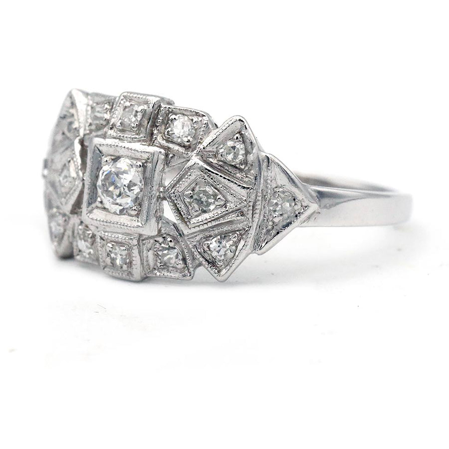 Art Deco .43 CTW Vintage Diamond Platinum Engagement Ring | Circa 1930s