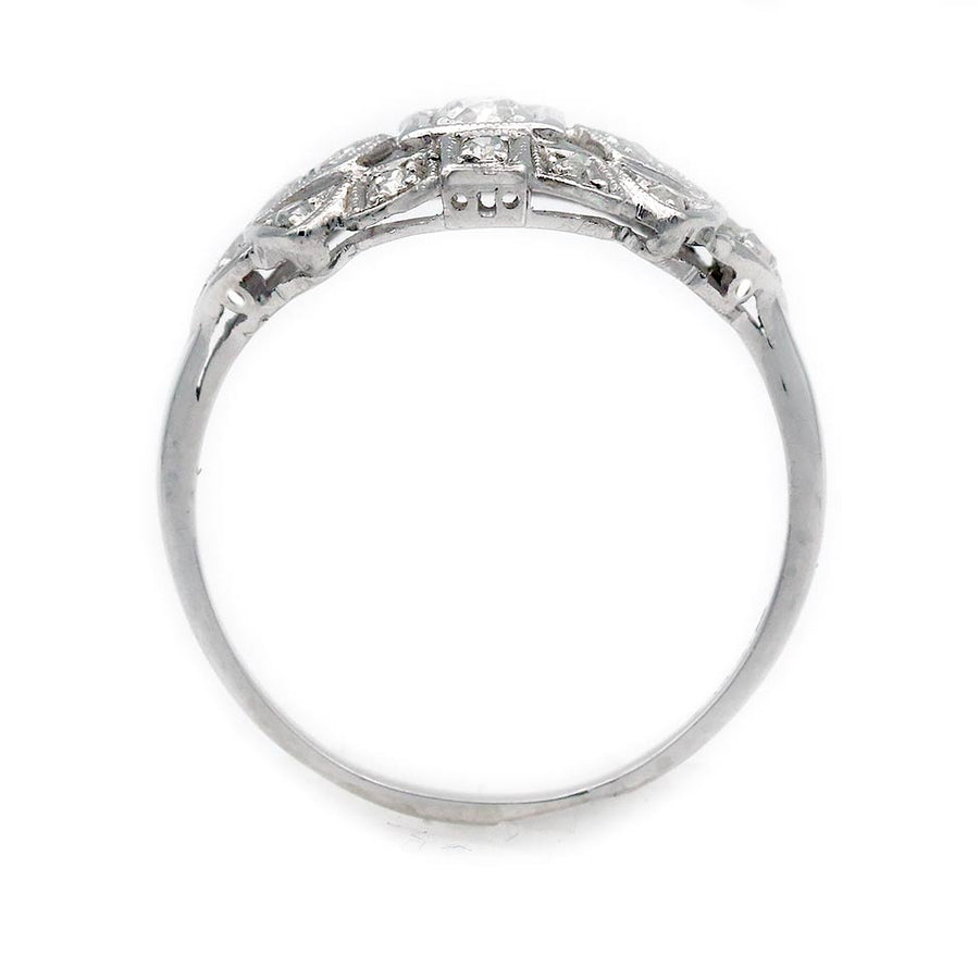 Art Deco .43 CTW Vintage Diamond Platinum Engagement Ring | Circa 1930s
