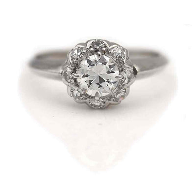 Vintage Old European Cut Diamond Halo Engagement Ring