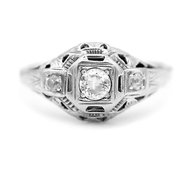 Edwardian .29 CTW European Cut Diamond Antique Engagement Ring