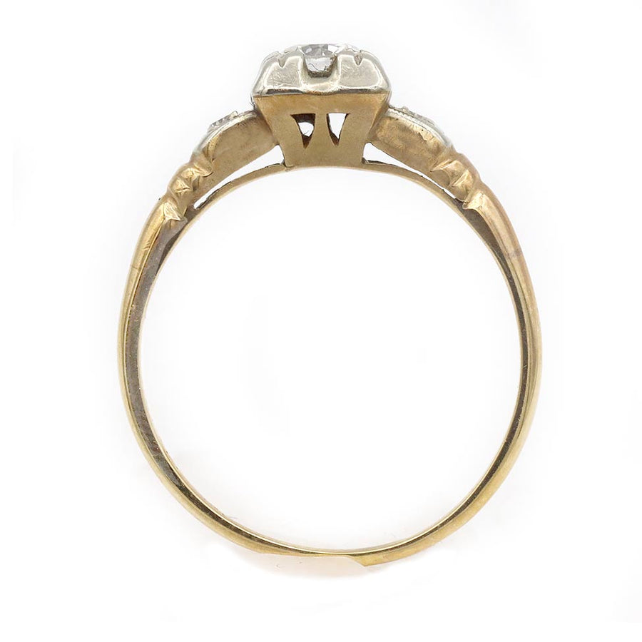 Mid-Century .30 CTW Old European Cut Diamond Two-Tone Engagement Ring