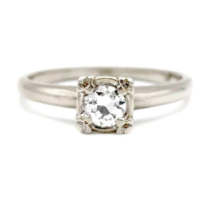 Vintage .45 CTW Prong Set Solitaire Antique Diamond Engagement Ring - Vintage Diamond Ring