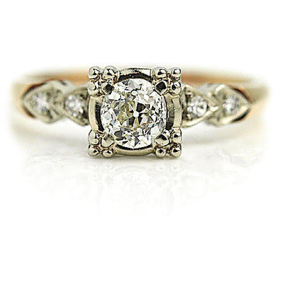 Mid-Century .83 CTW Old European Cut Diamond Vintage Engagement Ring Basket Setting G