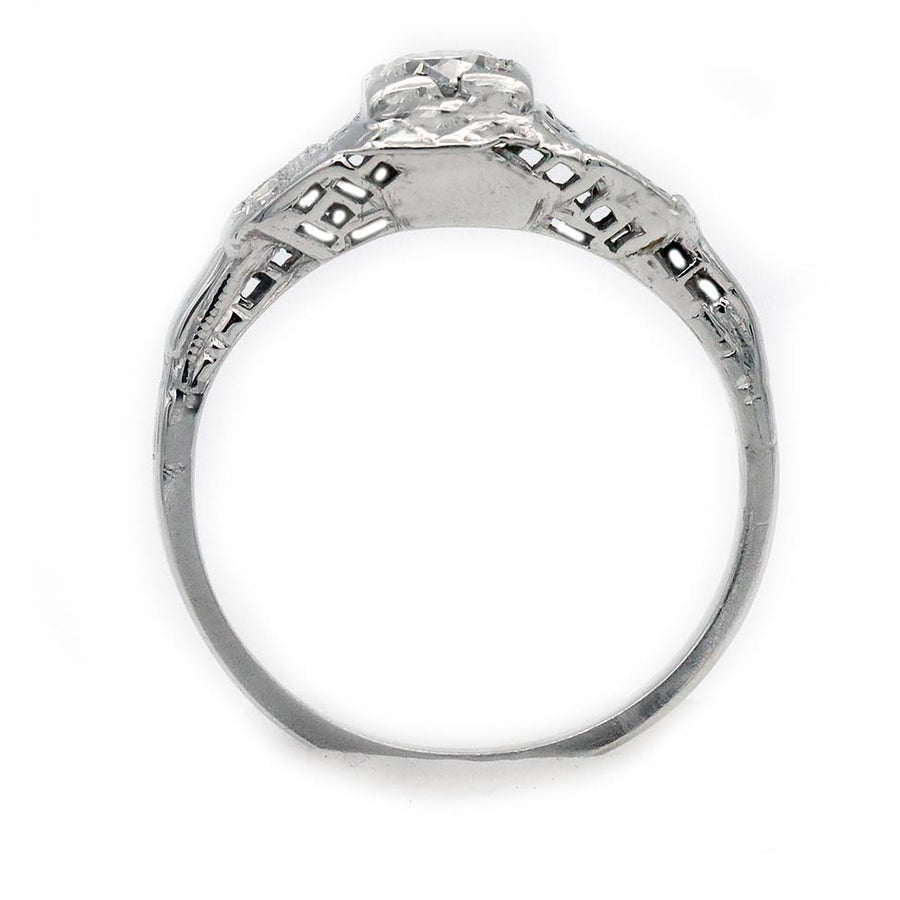 Vintage Geometric Square .43 CTW European Cut Art Deco Engagement Ring