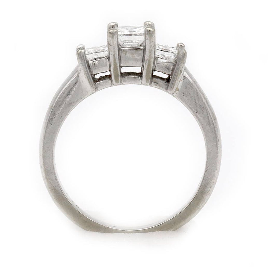 Mid-Century .75 CTW 3-Stone Princess Cut Diamond Engagement Ring | E/SI1