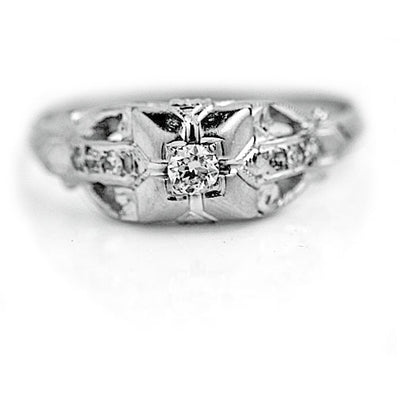 Authentic Vintage .25 CTW Art Deco Diamond Engagement Ring