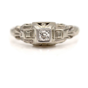 Dainty .10 CTW Art Deco Old European Cut Diamond Antique Engagement Ring - Vintage Diamond Ring