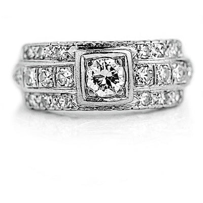 Antique .75 CTW Transitional Cut Diamond Art Deco Engagement Ring