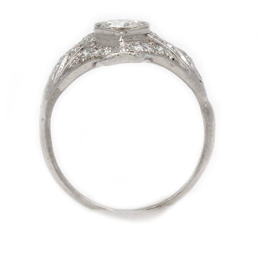 Art Deco North–South Old European Cut Diamond Platinum Cocktail Ring | Circa 1930s