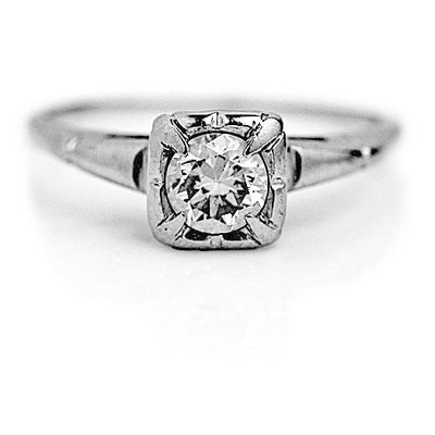 Antique .40 Carat Mid-Century Solitaire Engagement Ring