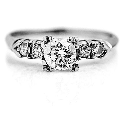 Mid-Century .62 CTW Transitional Cut Diamond Vintage Engagement Ring