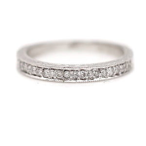 Vintage Style .20 CTW Round Cut Diamond Wedding Band Circa 1980's