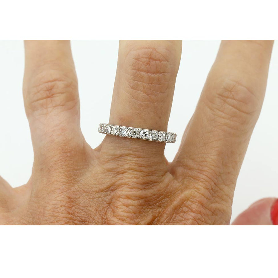 Vintage 1.90 CTW Transitional Cut Diamond Eternity Band in Platinum