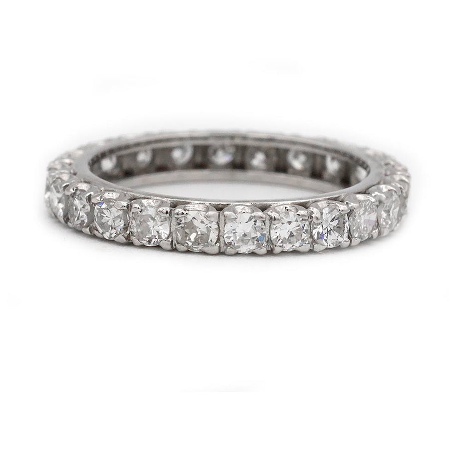 Vintage 1.90 CTW Transitional Cut Diamond Eternity Band in Platinum