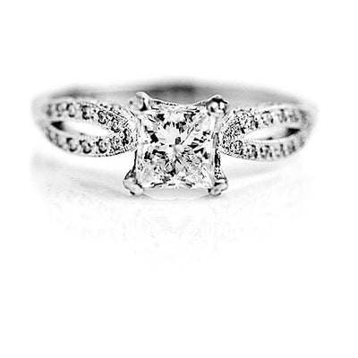 Vintage 1.31 CTW Tacori Princess Cut Diamond Mid-Century Engagement Ring