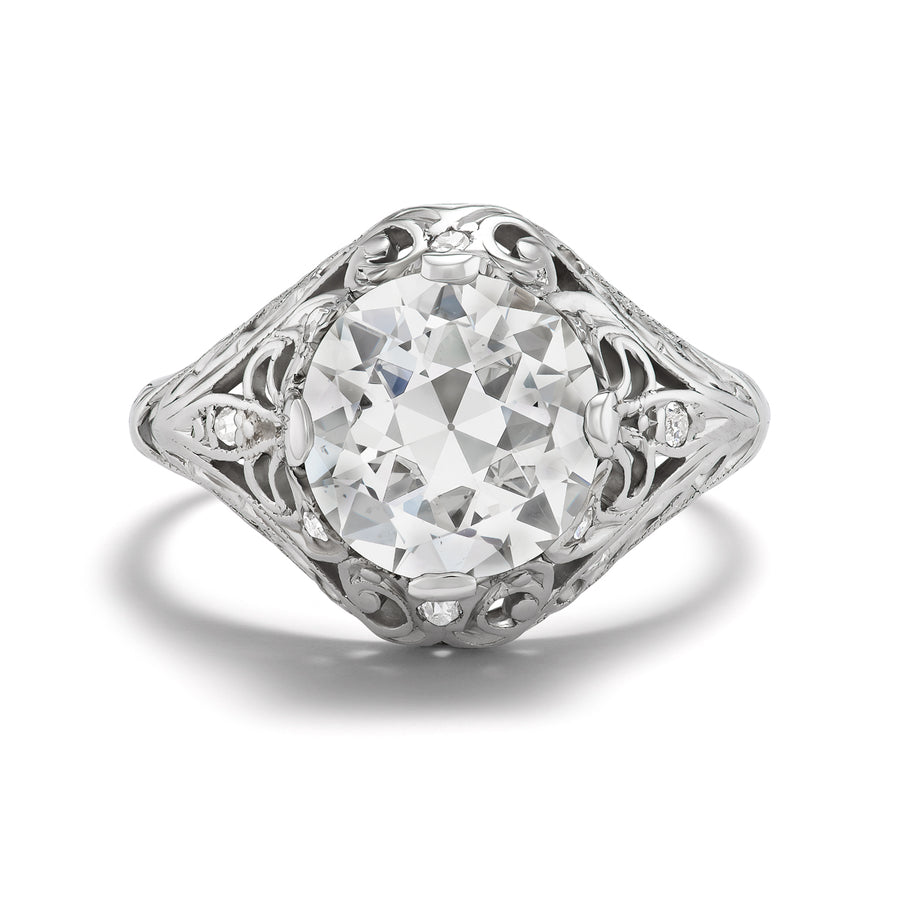 Art Deco Old European Cut Diamond Vintage Engagement Ring 2.52 Ct Platinum GIA K/SI2 Circa 1930s