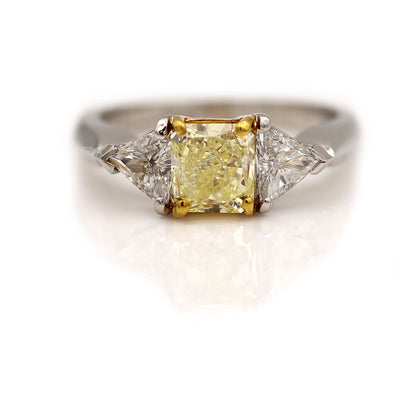 Fancy Yellow Diamond Engagement Ring 1.26 CT GIA 