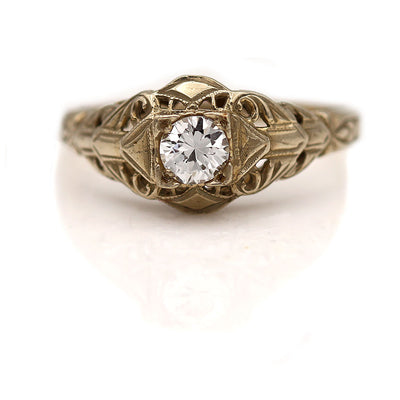 Rare Antique Diamond Solitaire Engagement Ring