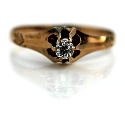 Thin Rose Gold Diamond Engagement Ring