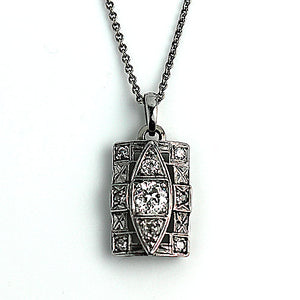 Art Deco Diamond Pendant in Platinum - Vintage Diamond Ring