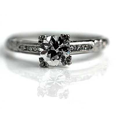 Vintage Half Carat Platinum Diamond Engagement Ring