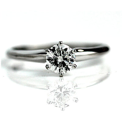 Vintage .60 Carat GIA Round Diamond Solitaire Engagement Ring