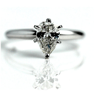 Vintage GIA Certified Pear Shape Diamond Engagement Ring