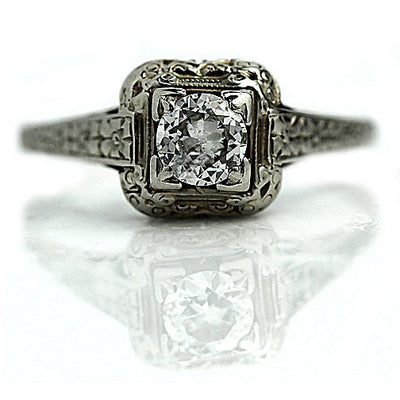 Half Carat Art Deco Solitaire Engagement Ring