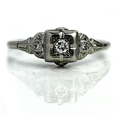 Traditional Art Deco Platinum Engagement Ring