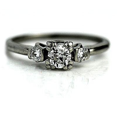 Vintage Three Stone Engagement Ring