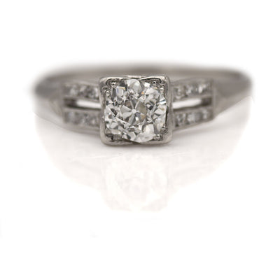 Vintage Split Shank Diamond Engagement Ring