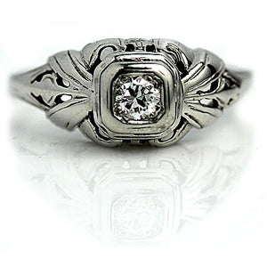 Low Profile Octagon Engagement Ring