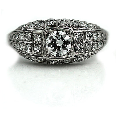 Art Deco Diamond Engagement Ring - Vintage Diamond Ring