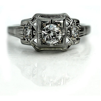 Antique Old Mine Cut Diamond Engagement Ring