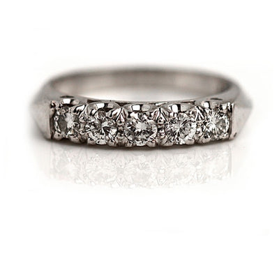 Mid-Century Womens Vintage Diamond Wedding Ring .65 Ct G/VS2