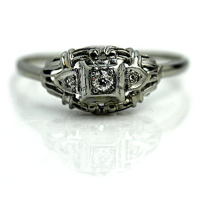 Low Profile Diamond Engagement Ring Signed Fidelity