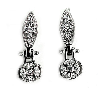 1.20 Carat Vintage Diamond Drop Earrings Circa 1970's